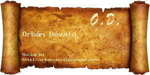 Orbán Dévald névjegykártya